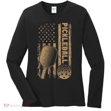 Pickleball Us American Flag Women's Long Sleeve Shirt