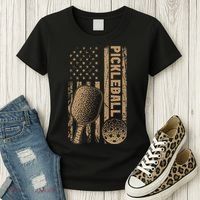 Pickleball Us American Flag Women's T-Shirt thumb 3