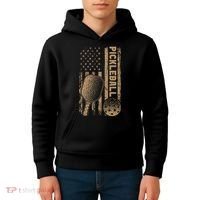 Pickleball Us American Flag Kids Hoodie thumb 4