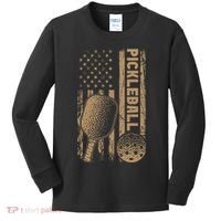 Pickleball Us American Flag Kids Long Sleeve Shirt thumb 0
