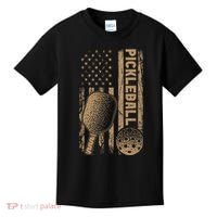 Pickleball Us American Flag Kids T-Shirt thumb 0