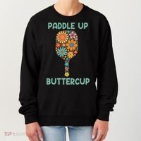 Paddle Up Buttercup Floral Pickleball Paddle Women's Sweatshirt thumb 0