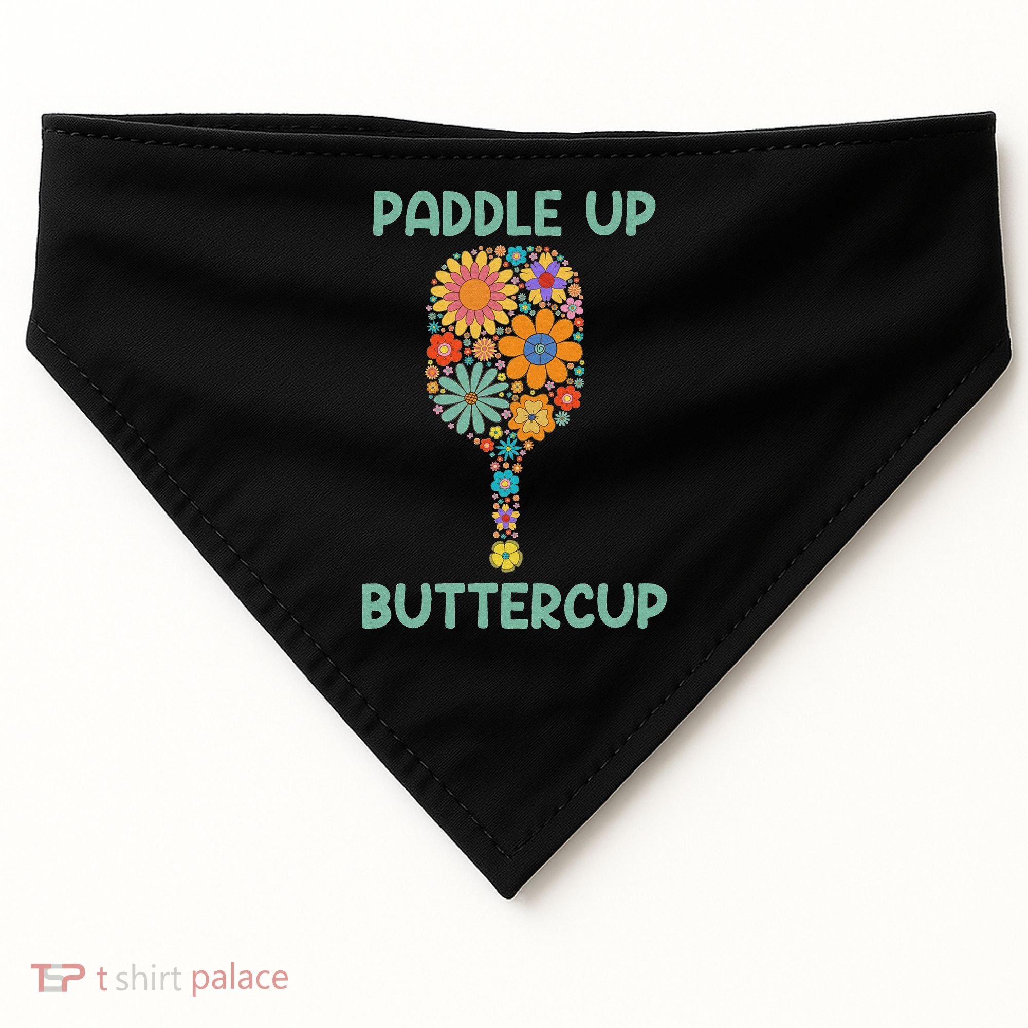Paddle Up Buttercup Floral Pickleball Paddle USA-Made Doggie Bandana