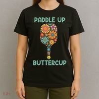 Paddle Up Buttercup Floral Pickleball Paddle T-Shirt thumb 4