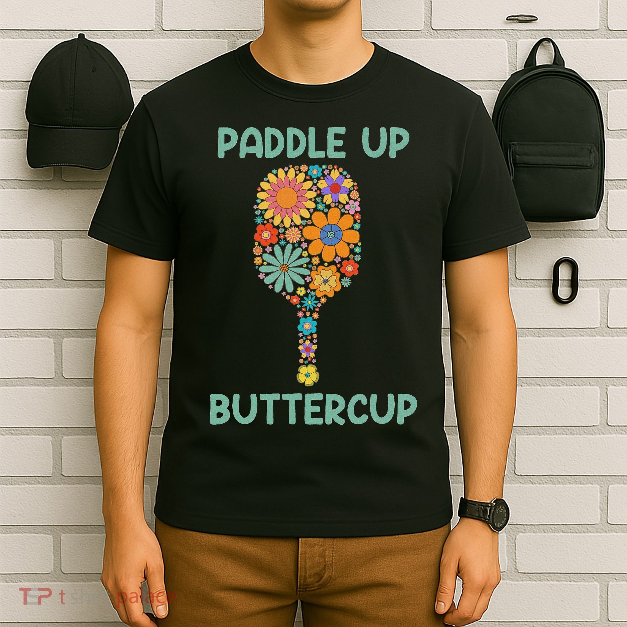Paddle Up Buttercup Floral Pickleball Paddle T-Shirt
