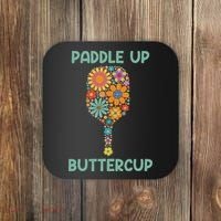 Paddle Up Buttercup Floral Pickleball Paddle Coaster thumb 0