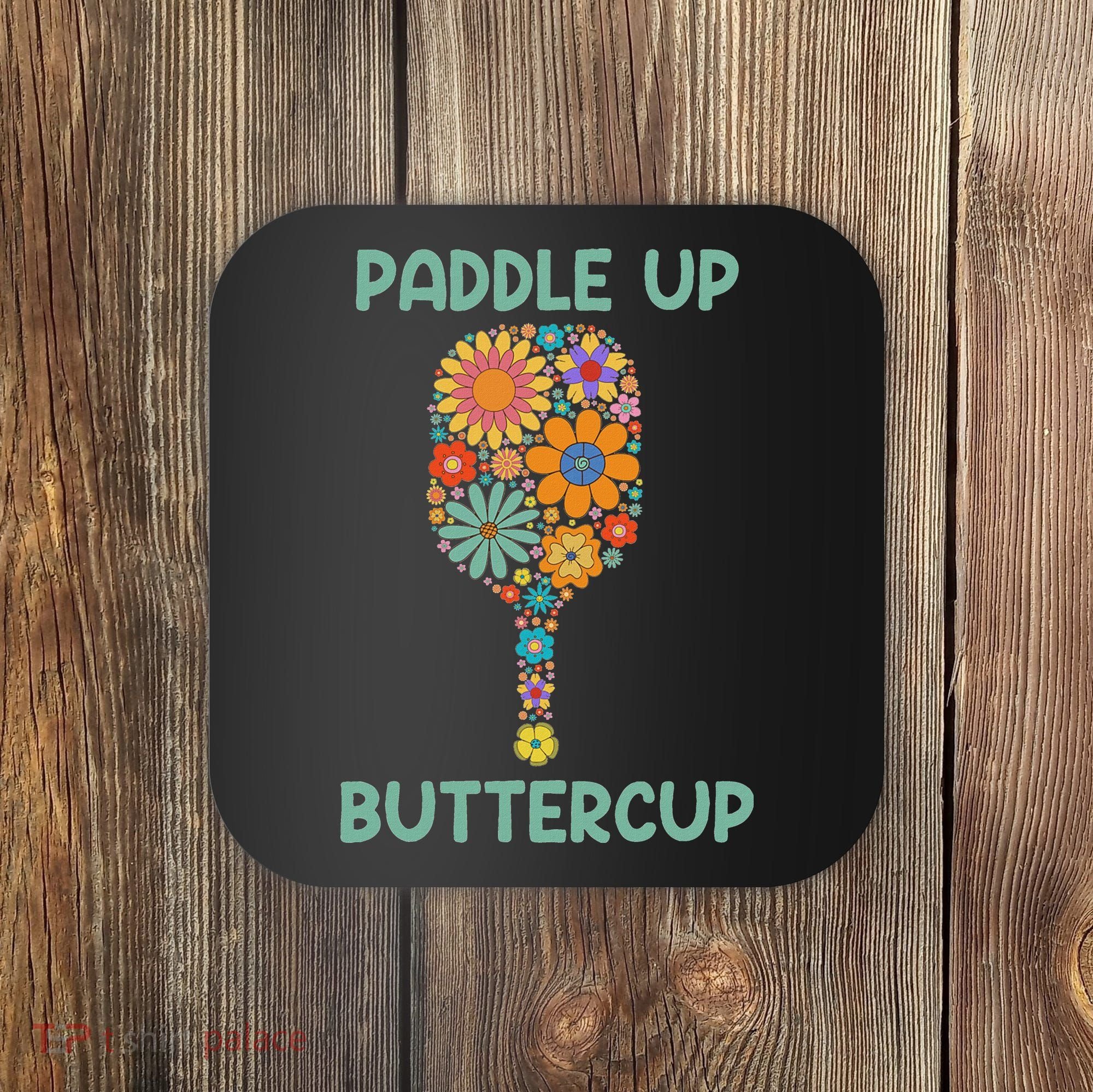 Paddle Up Buttercup Floral Pickleball Paddle Coaster