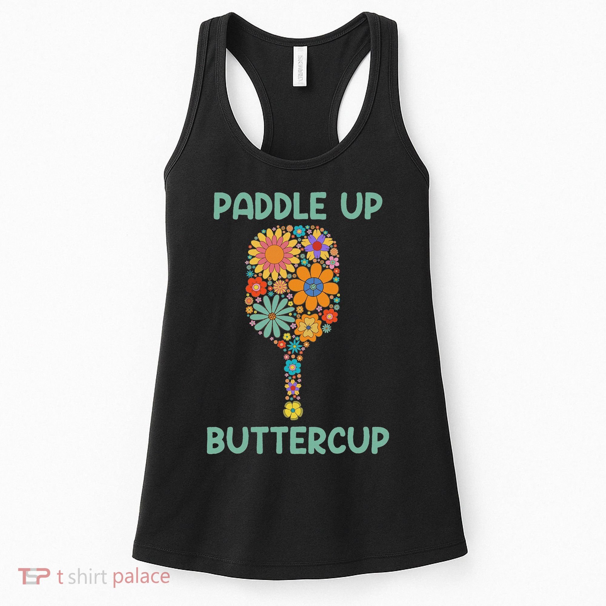 Paddle Up Buttercup Floral Pickleball Paddle Women's Tank Top