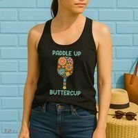 Paddle Up Buttercup Floral Pickleball Paddle Women's Tank Top thumb 2