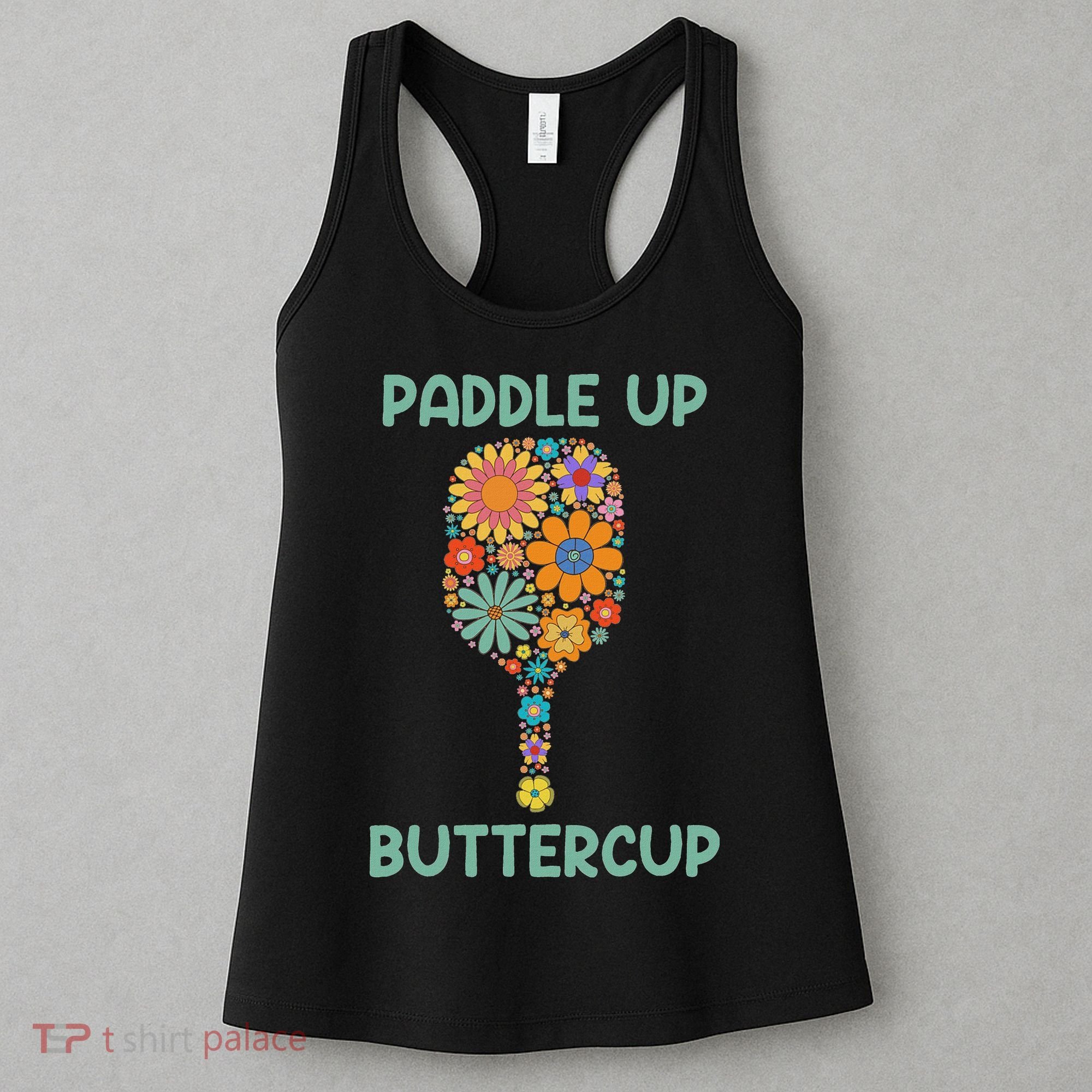 Paddle Up Buttercup Floral Pickleball Paddle Women's Tank Top
