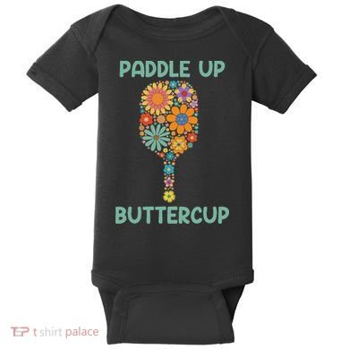 Paddle Up Buttercup Floral Pickleball Paddle Baby Bodysuit
