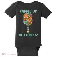 Paddle Up Buttercup Floral Pickleball Paddle Baby Bodysuit thumb 0