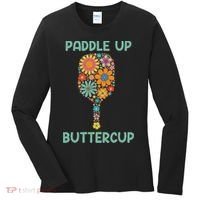 Paddle Up Buttercup Floral Pickleball Paddle Women's Long Sleeve Shirt thumb 0