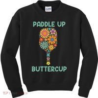 Paddle Up Buttercup Floral Pickleball Paddle Kids Sweatshirt thumb 0