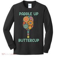Paddle Up Buttercup Floral Pickleball Paddle Kids Long Sleeve Shirt thumb 0