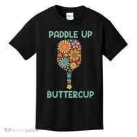 Paddle Up Buttercup Floral Pickleball Paddle Kids T-Shirt thumb 0