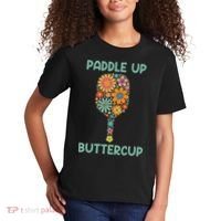 Paddle Up Buttercup Floral Pickleball Paddle Kids T-Shirt thumb 2