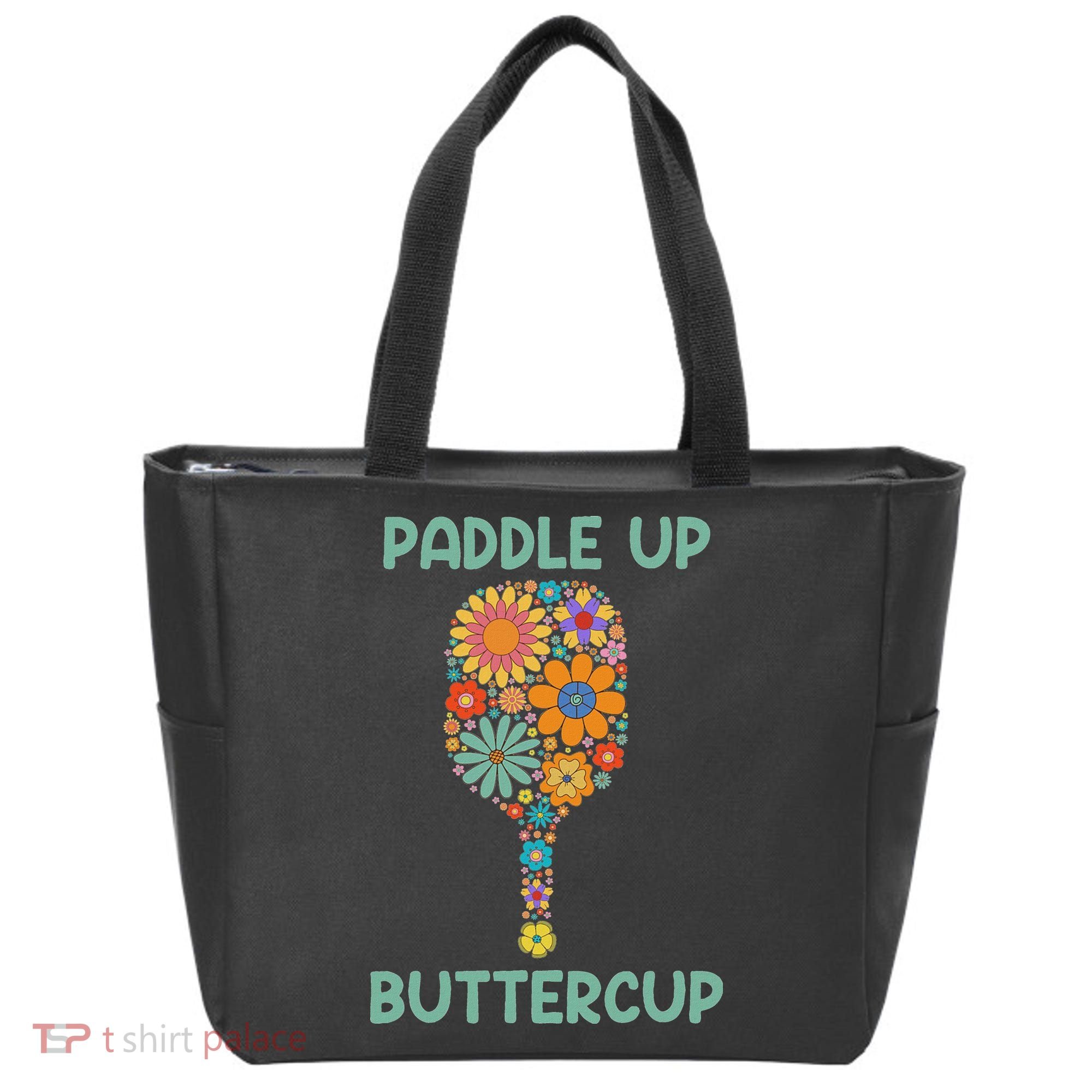 Paddle Up Buttercup Floral Pickleball Paddle Tote Bag