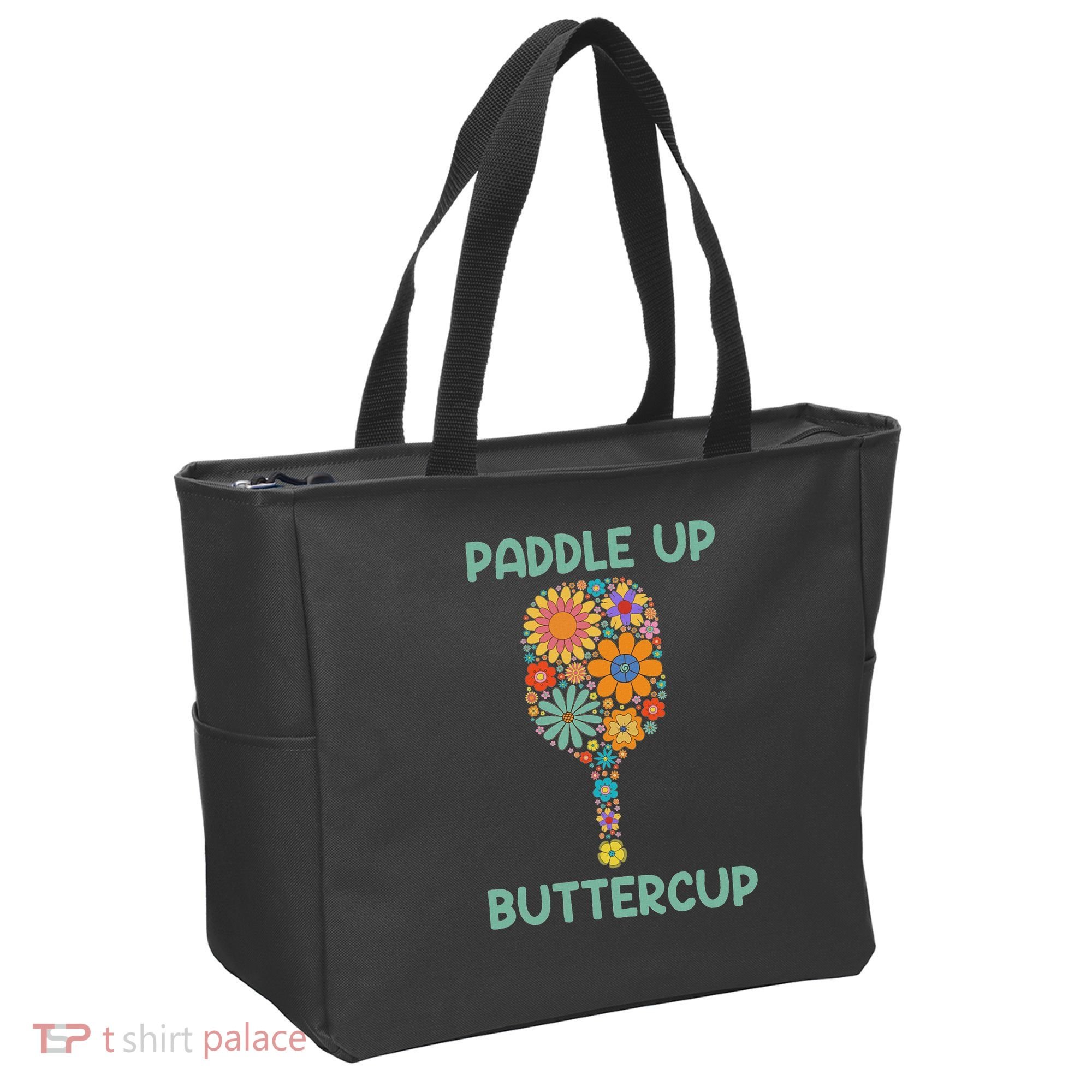 Paddle Up Buttercup Floral Pickleball Paddle Tote Bag