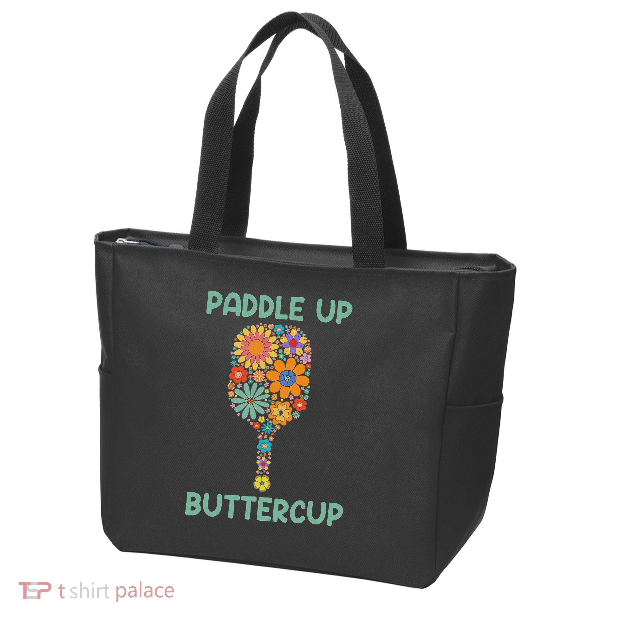 Paddle Up Buttercup Floral Pickleball Paddle Tote Bag