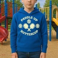 Paddle Up Buttercup For Pickleball Kids Hoodie thumb 2