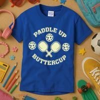 Paddle Up Buttercup For Pickleball Kids T-Shirt thumb 3