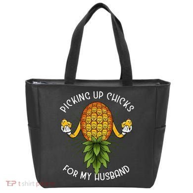 Picking Up Chicks For Husband Swinger Upside Down Pineapple Tote Bag