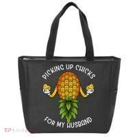 Picking Up Chicks For Husband Swinger Upside Down Pineapple Tote Bag thumb 0