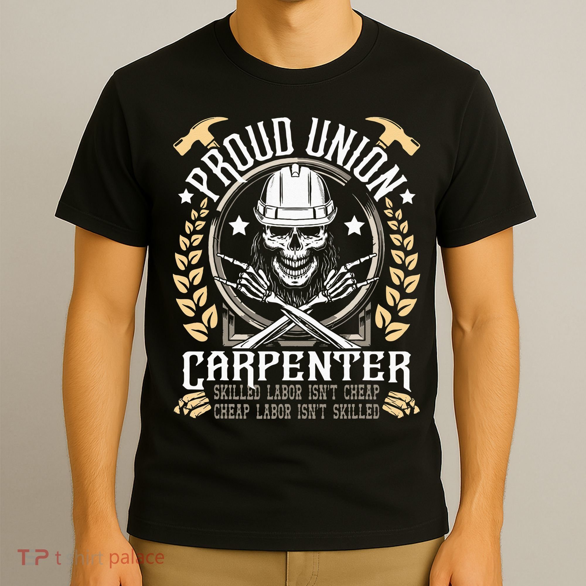 Proud Union Carpenter Woodworking Carpentry Woodworker T-Shirt