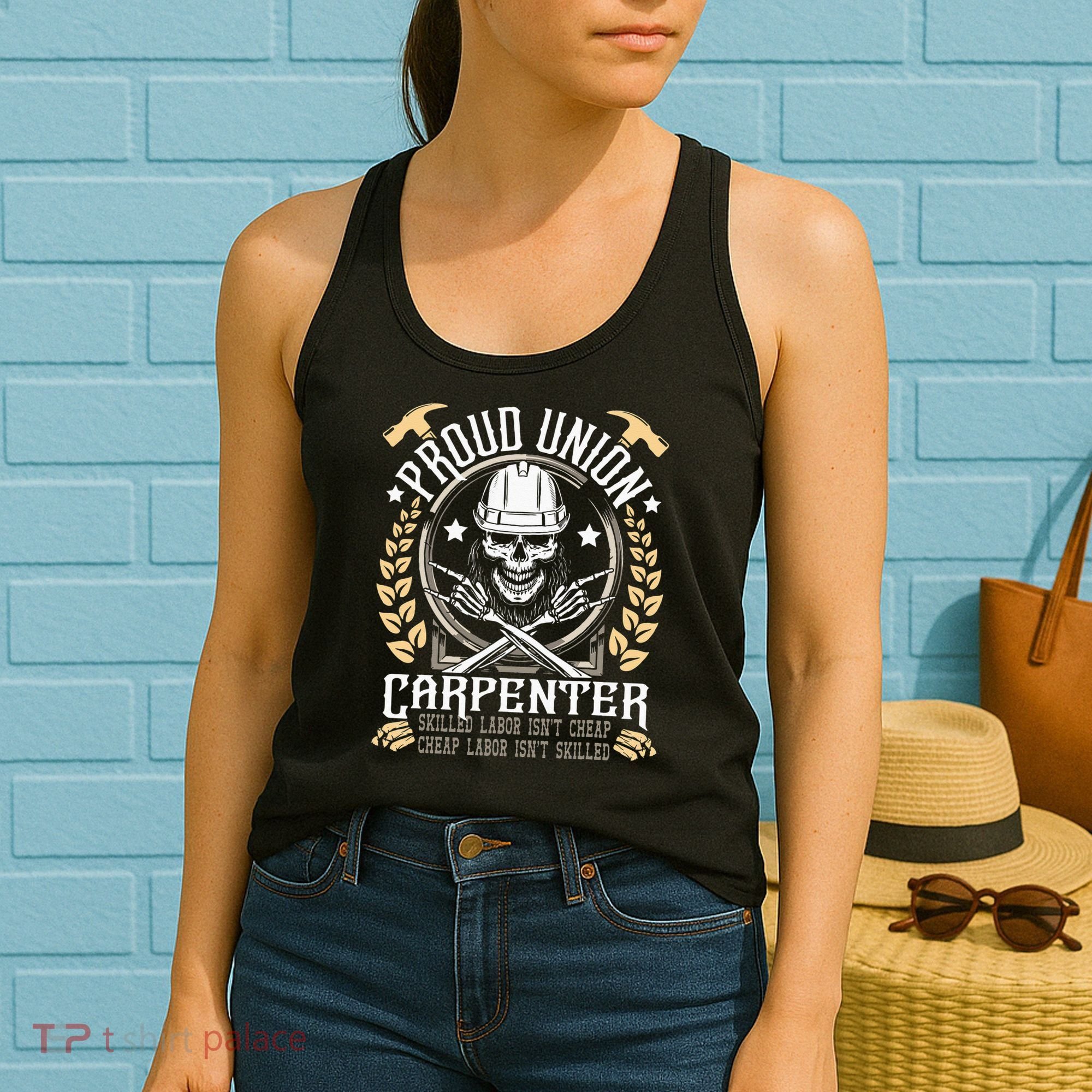 Proud Union Carpenter Woodworking Carpentry Woodworker Women's Tank Top