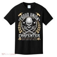 Proud Union Carpenter Woodworking Carpentry Woodworker Kids T-Shirt thumb 0