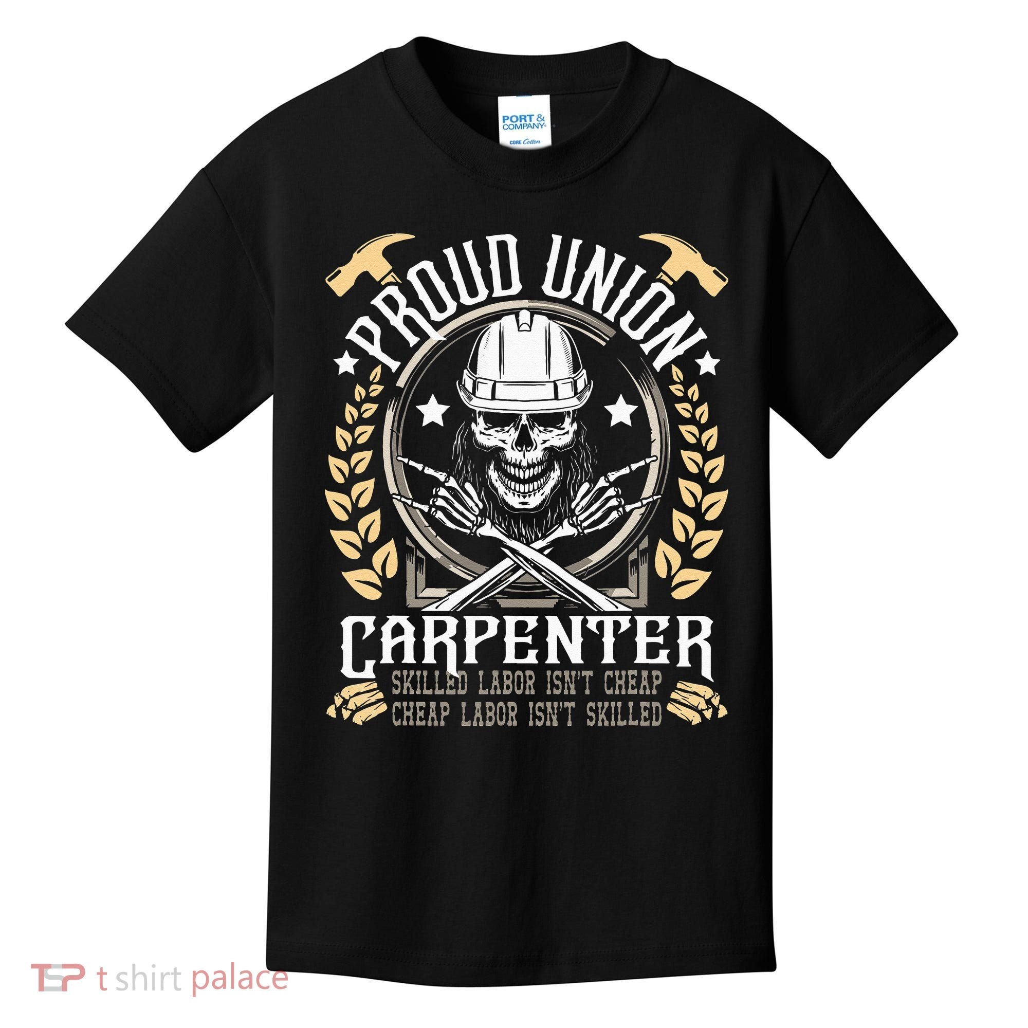 Proud Union Carpenter Woodworking Carpentry Woodworker Kids T-Shirt