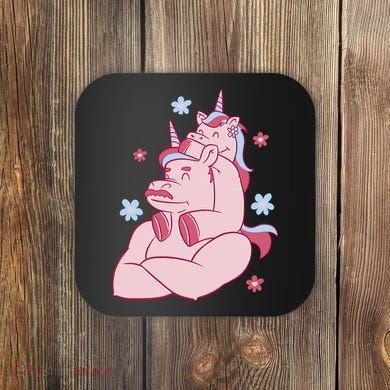 Papa Unicorn Cute Gift Coaster