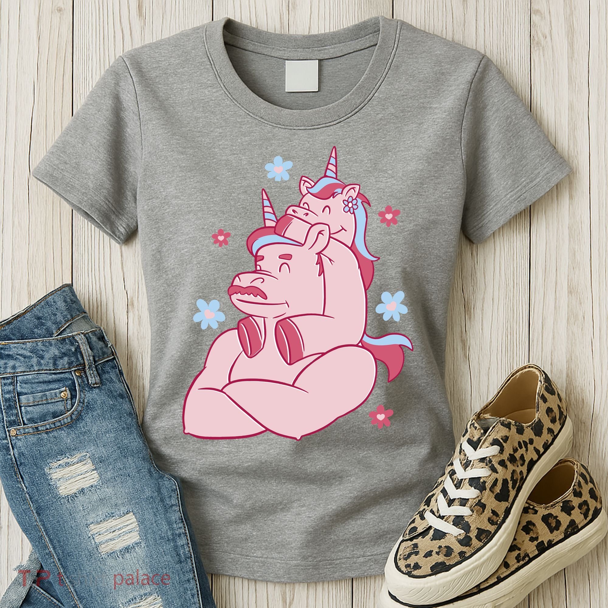 Papa Unicorn Cute Gift Women's T-Shirt