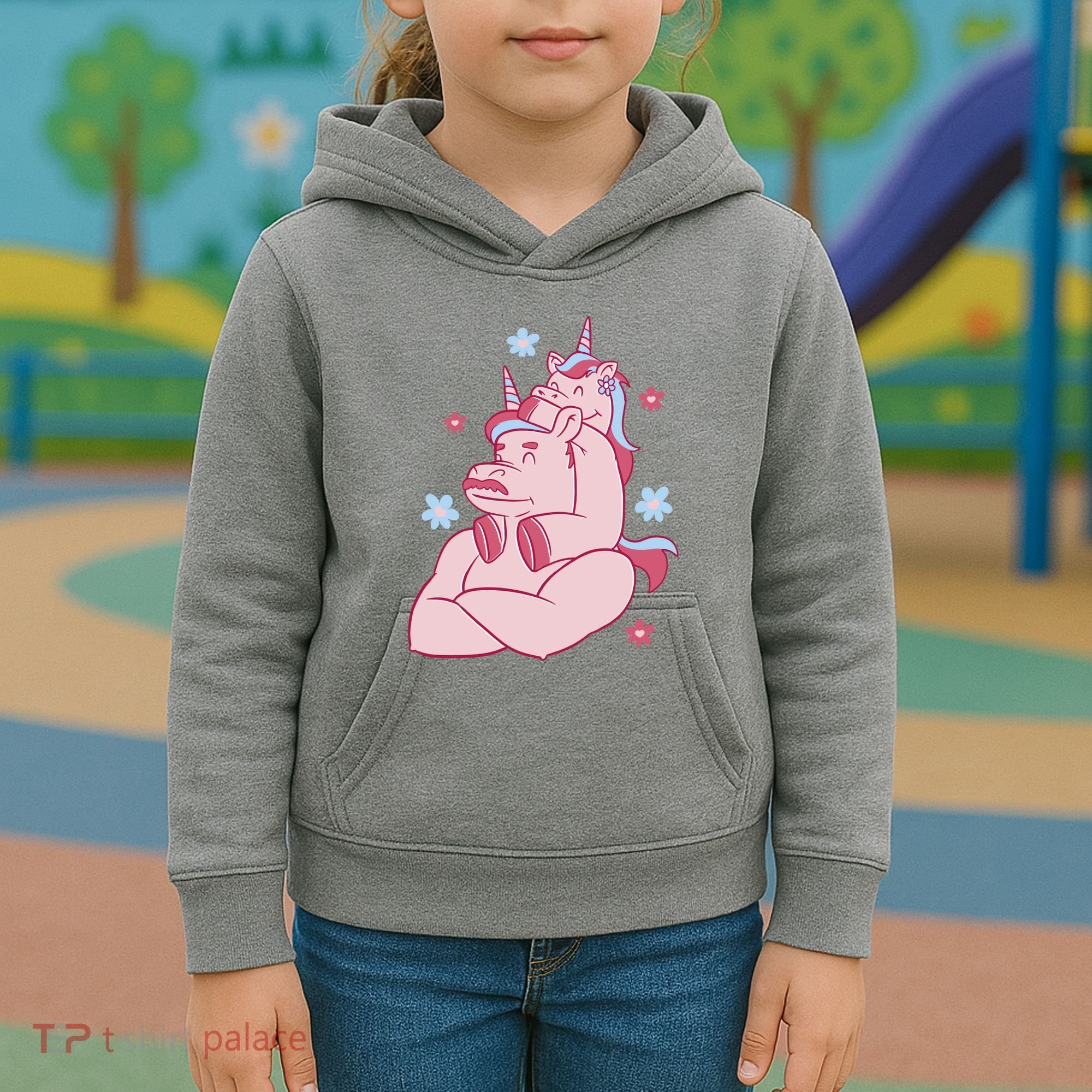 Papa Unicorn Cute Gift Kids Hoodie