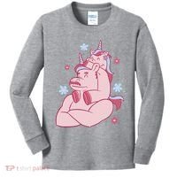 Papa Unicorn Cute Gift Kids Long Sleeve Shirt thumb 0