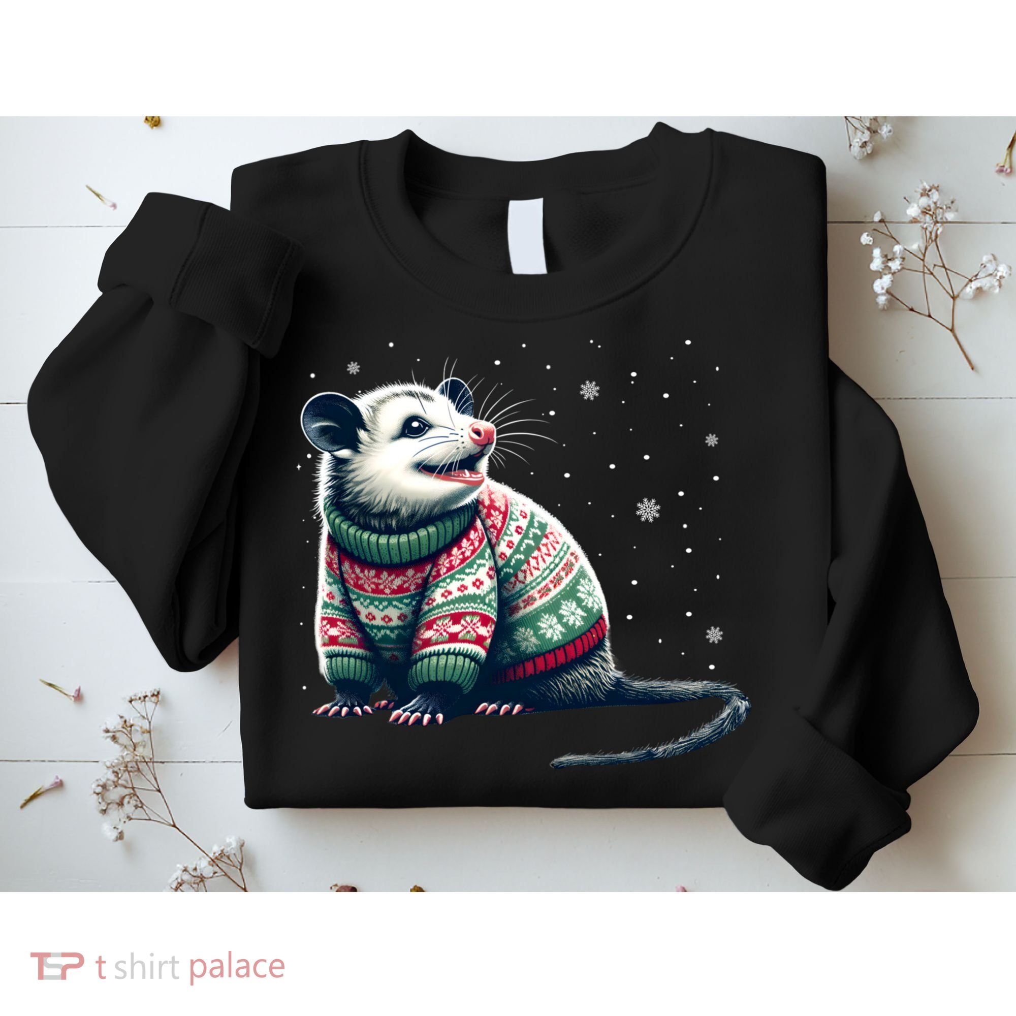Possum Ugly Christmas Sweater Opposum Lover Rodent Owner Sweatshirt