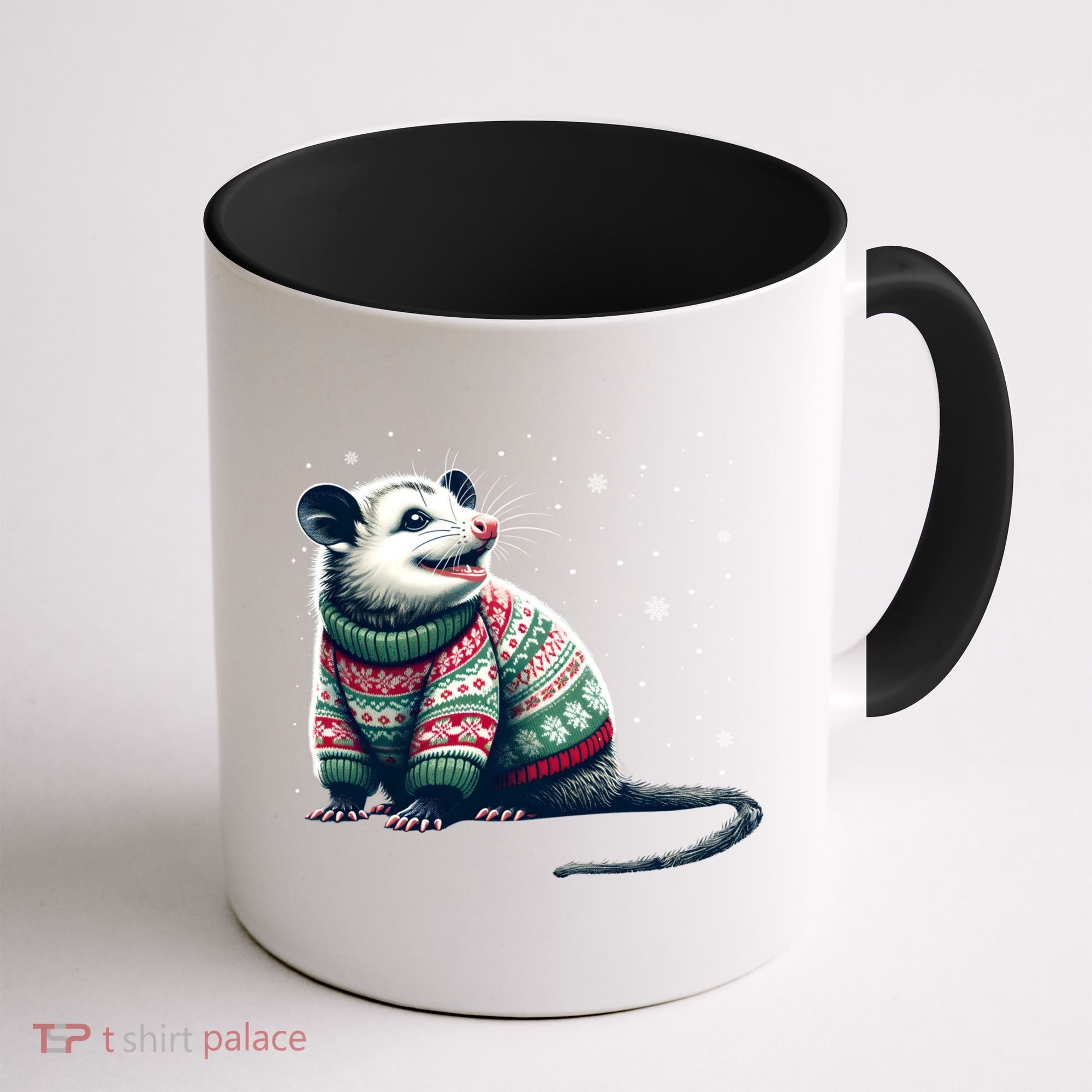 Possum Ugly Christmas Sweater Opposum Lover Rodent Owner Coffee Mug