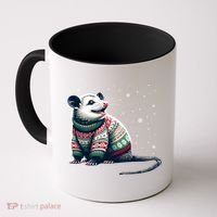 Possum Ugly Christmas Sweater Opposum Lover Rodent Owner Coffee Mug thumb 0