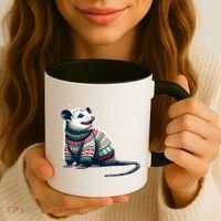 Possum Ugly Christmas Sweater Opposum Lover Rodent Owner Coffee Mug thumb 3