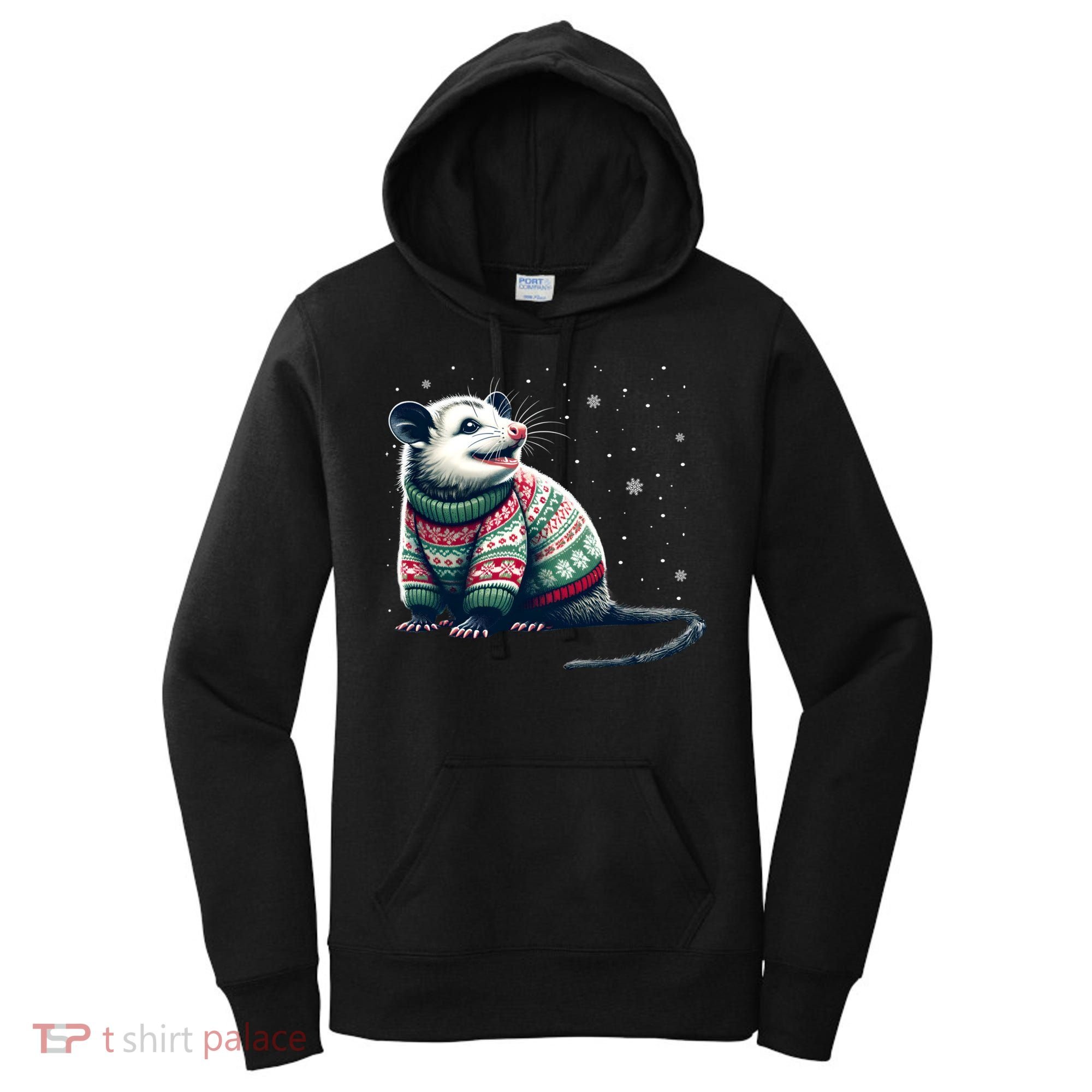 Possum Ugly Christmas Sweater Opposum Lover Rodent Owner Women's Hoodie
