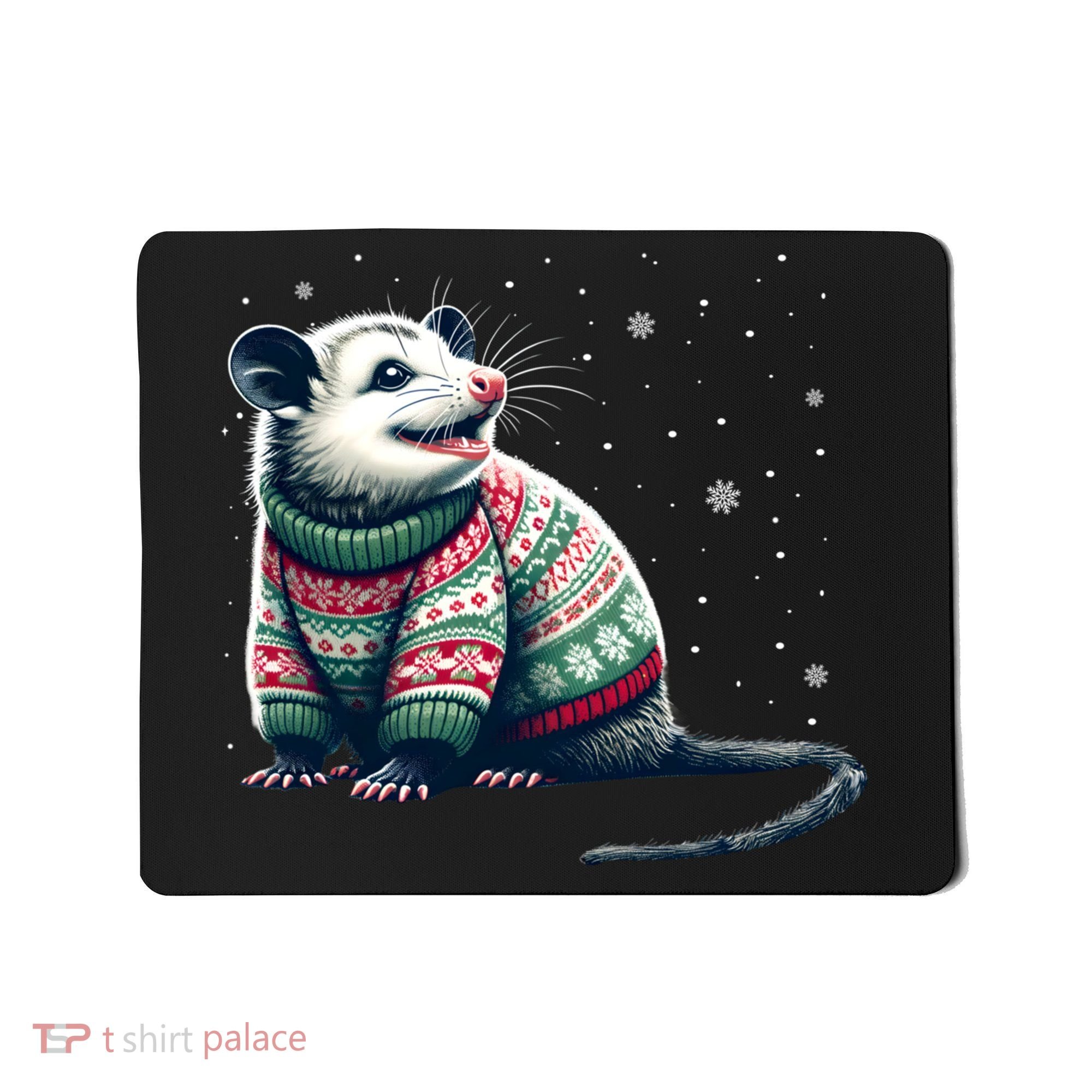Possum Ugly Christmas Sweater Opposum Lover Rodent Owner Mousepad
