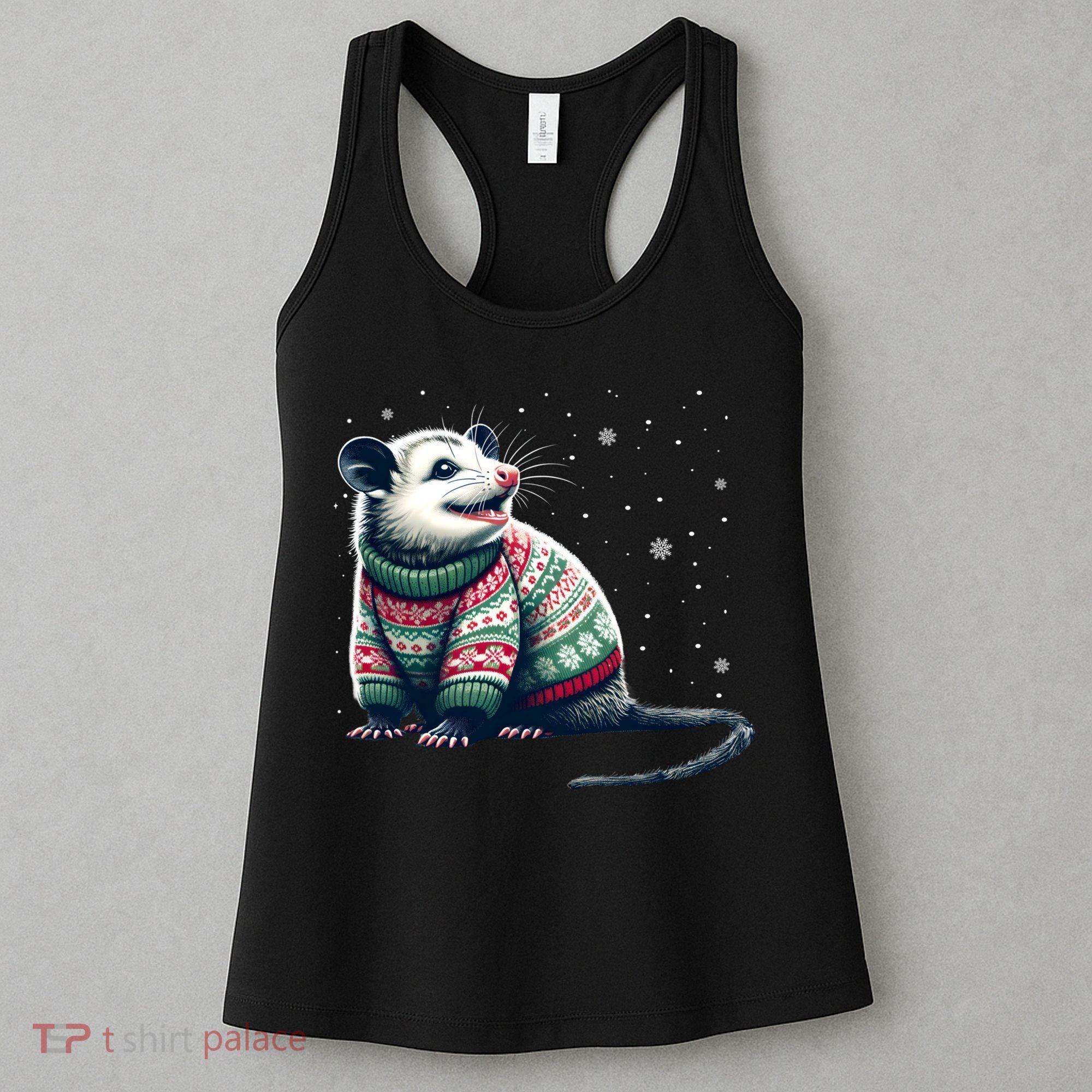 Possum Ugly Christmas Sweater Opposum Lover Rodent Owner Women's Tank Top