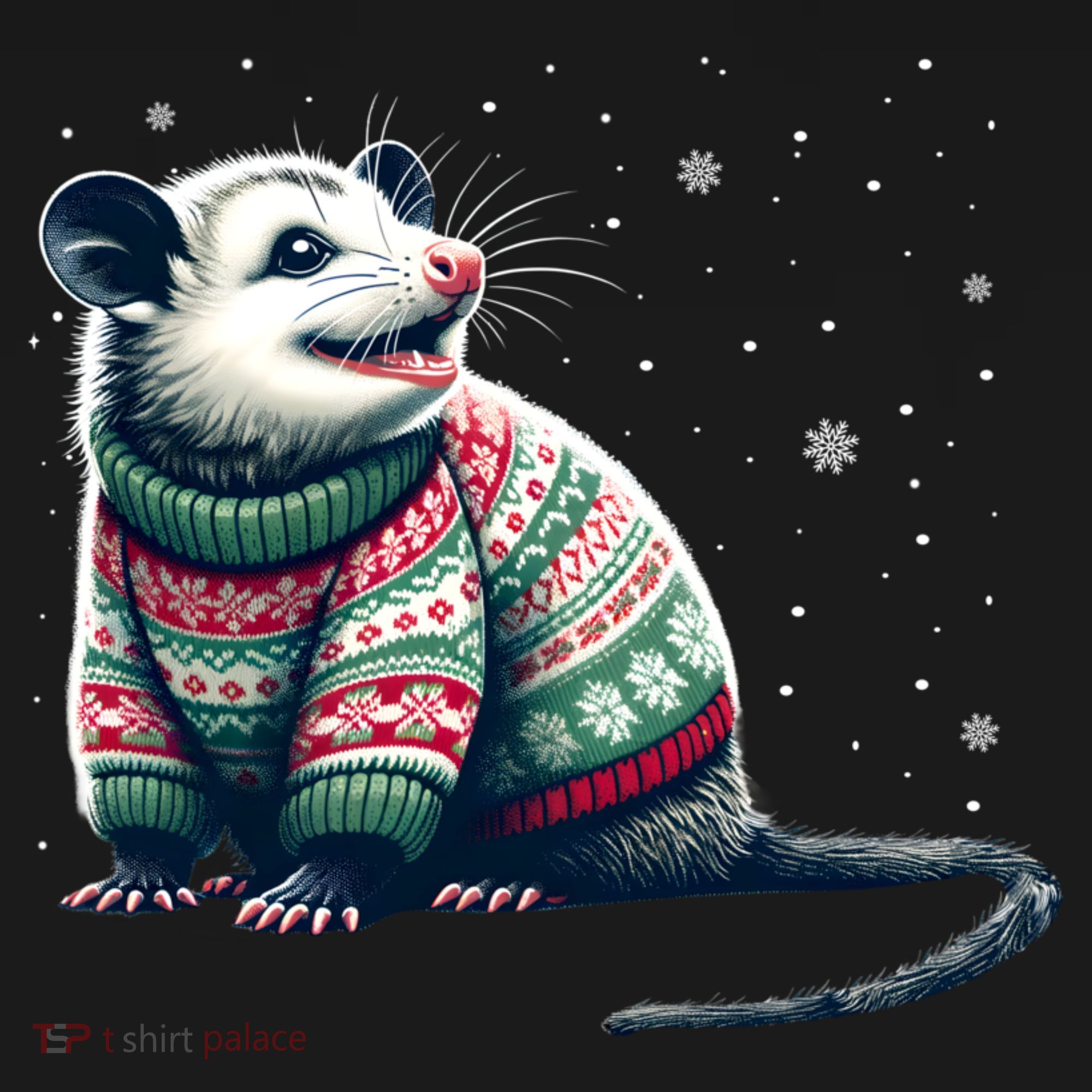Possum Ugly Christmas Sweater Opposum Lover Rodent Owner Women's Tank Top