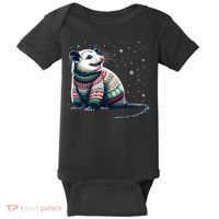 Possum Ugly Christmas Sweater Opposum Lover Rodent Owner Baby Bodysuit thumb 0
