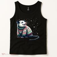 Possum Ugly Christmas Sweater Opposum Lover Rodent Owner Tank Top thumb 2