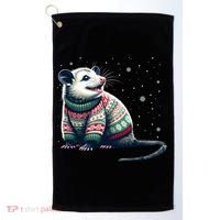 Possum Ugly Christmas Sweater Opposum Lover Rodent Owner Golf Towel thumb 0