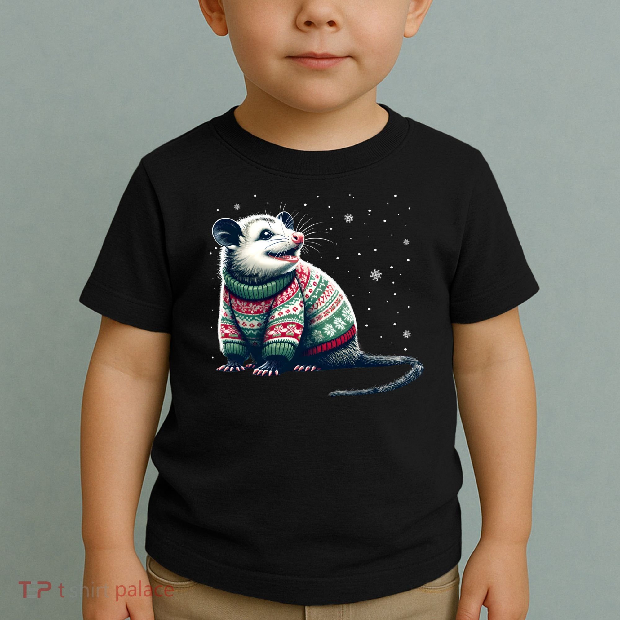 Possum Ugly Christmas Sweater Opposum Lover Rodent Owner Toddler T-Shirt