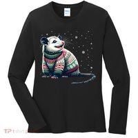 Possum Ugly Christmas Sweater Opposum Lover Rodent Owner Women's Long Sleeve Shirt thumb 0