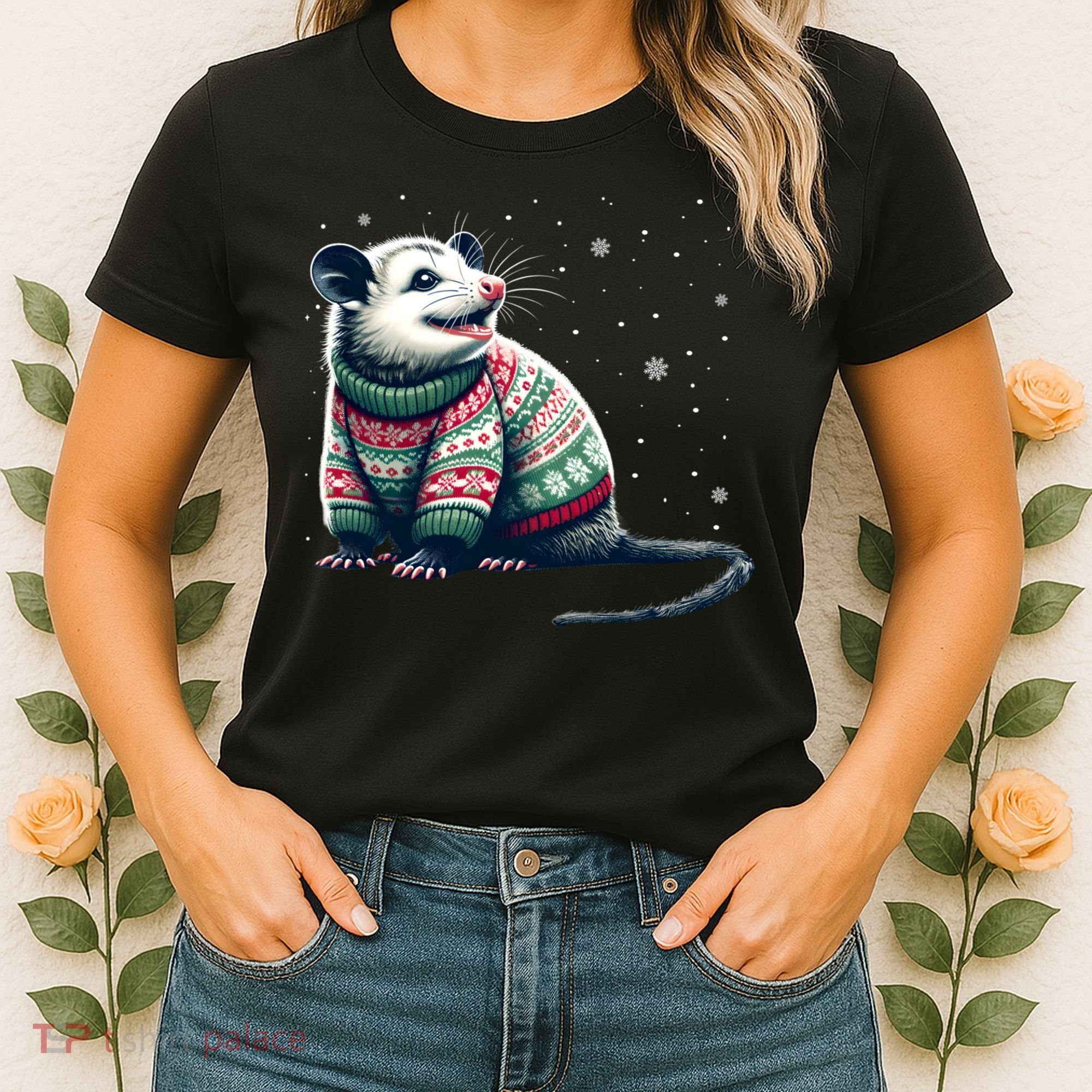 Possum Ugly Christmas Sweater Opposum Lover Rodent Owner Women's T-Shirt
